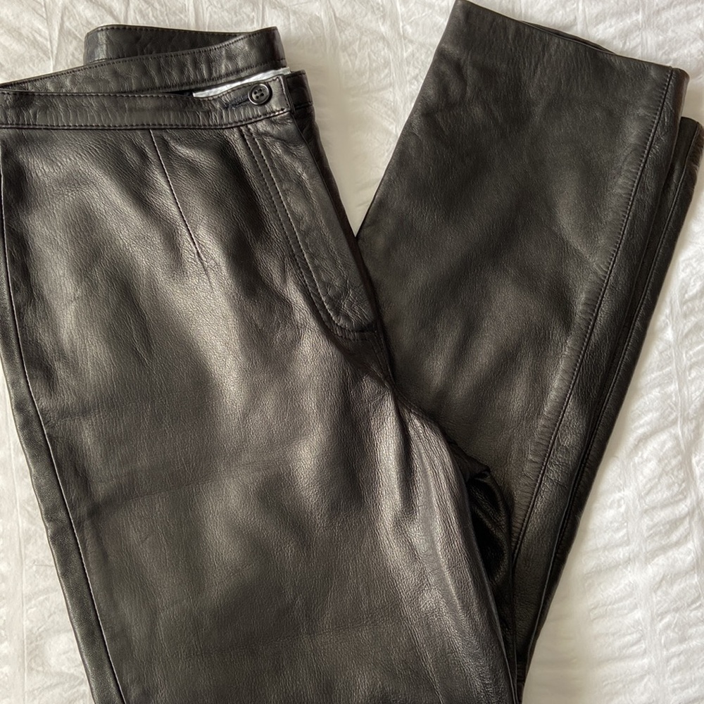 Ernest Le Gamin black leather pants